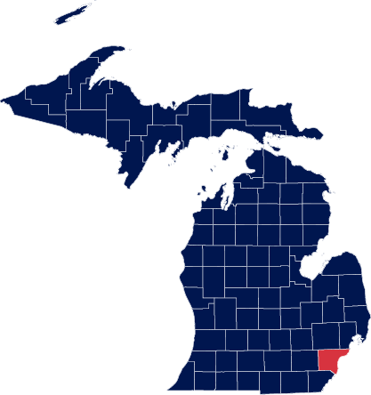 Map of Wayne County Canvassing Board Member